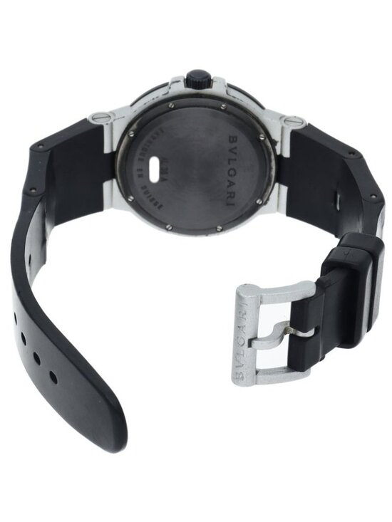 Bvlgari Bulgari Aluminum Watch 38 mm Auto Depth Rubber Silver